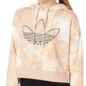 Adidas Brown Tie-Dye Crop Hoodie